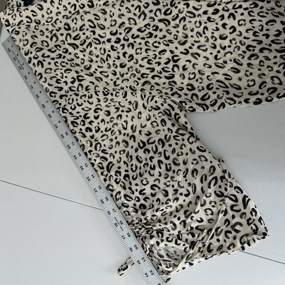 11 Honore Womens Top 2 Beige Cheetah Animal Print Long Duster Cardigan Resort - Picture 7 of 13